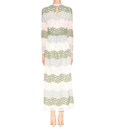 Shop Burberry Hannah Lace Dress In Chalk Greee