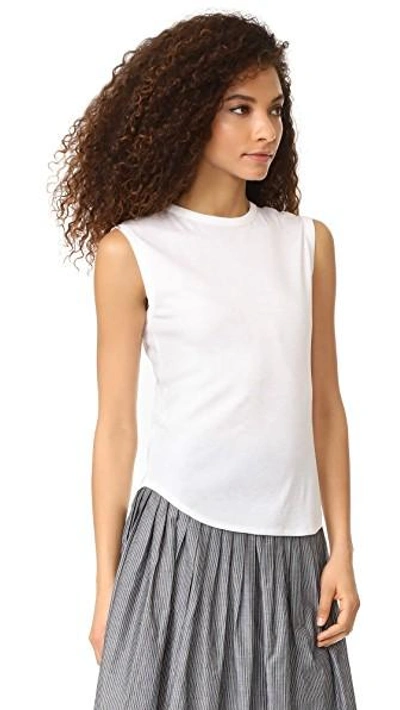 Shop Vince Shirttail Tank In White