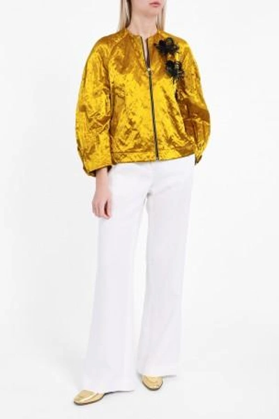Roksanda Embellished Metallic Jacket With Cotton In Sunflower