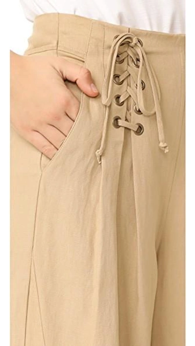 Shop Ulla Johnson Gaucho Trousers In Khaki