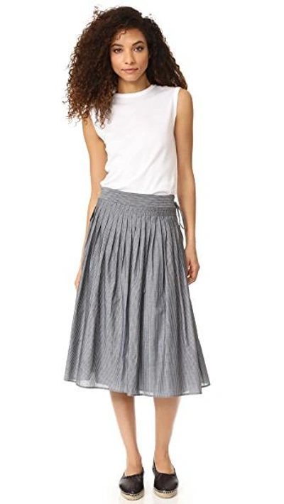 Shop Vince Skinny Stripe Skirt In Black/off White
