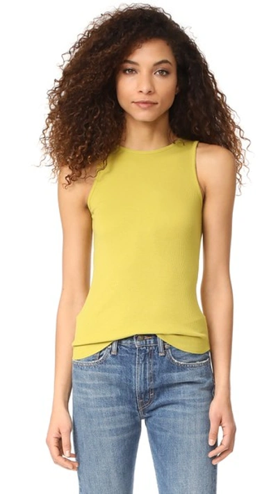 Shop Vince High Neck Tank In Cactus