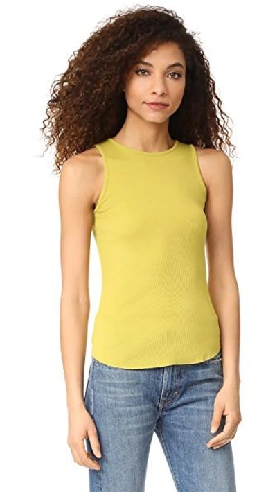 Shop Vince High Neck Tank In Cactus