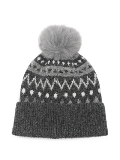 Liu •jo Stud-embellished Pompom Beanie Hat In Multi
