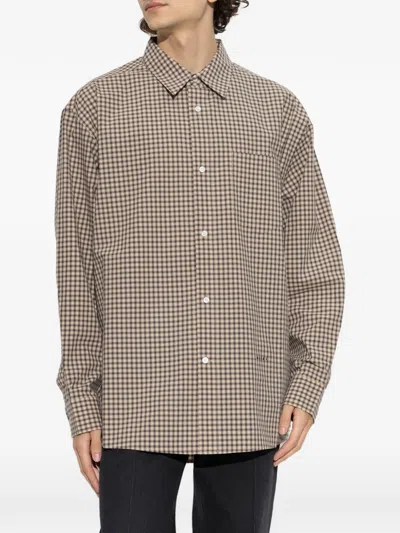 Marni Beige Micro-check Shirt In Neutral