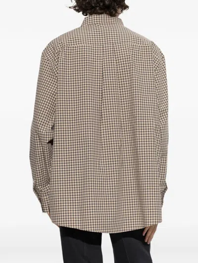 Marni Beige Micro-check Shirt In Neutral