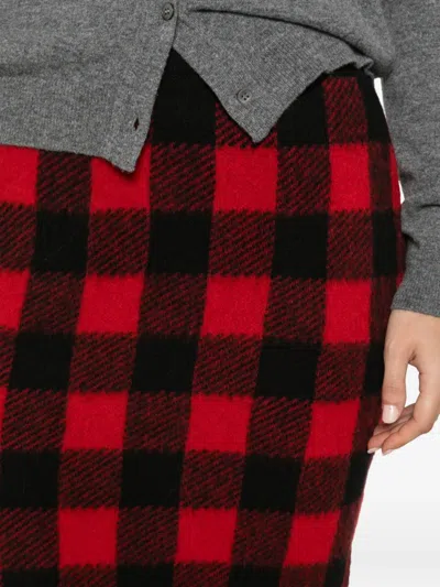 N°21 Check-pattern Knitted Midi Skirt In Multi