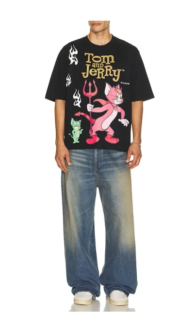 Reason Tom And Jerry Devil Tee In Black
