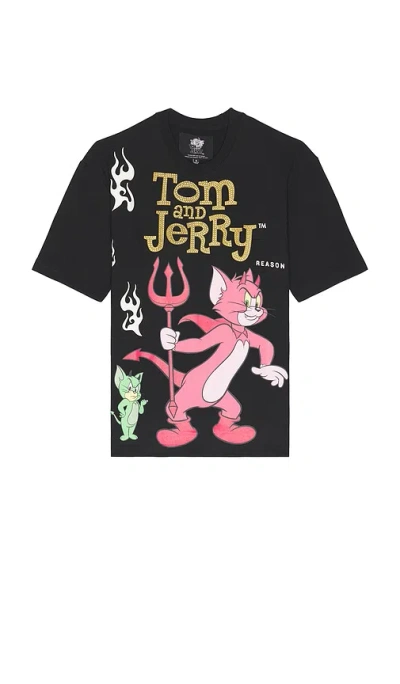Reason Tom And Jerry Devil Tee In Black