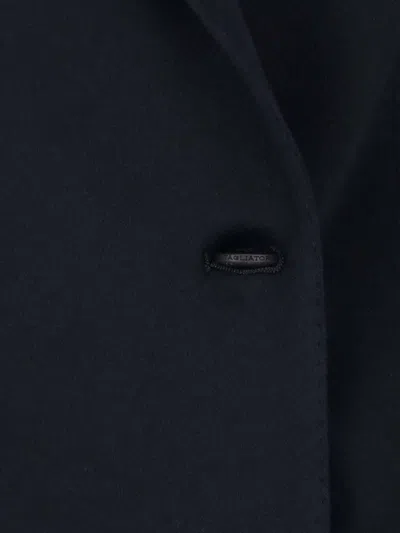 Tagliatore Double Breasted Blazer Button Detailing Notched Lapels In Blue
