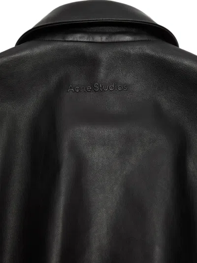 Acne Studios Logo-debossed Cropped Jacket In Black