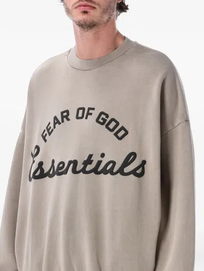 Essentials Logo-print Sweatshirt In Gray