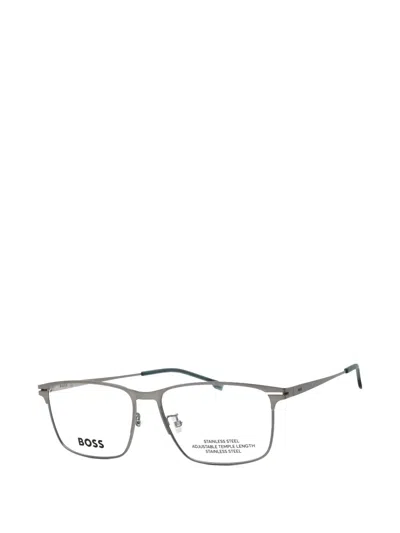 Hugo Boss Rectangle-frame Glasses In Gray