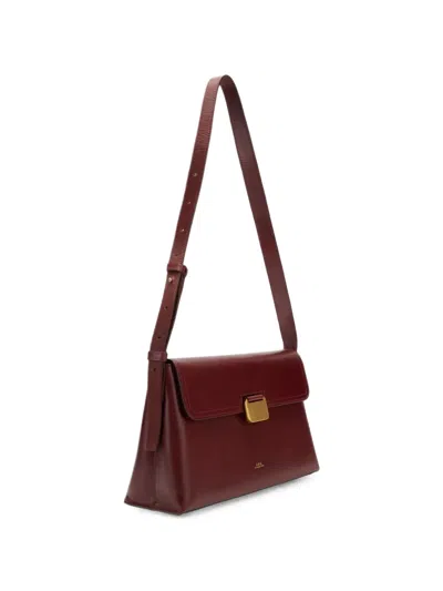 A.p.c. Medium Simone Leather Shoulder Bag In Red