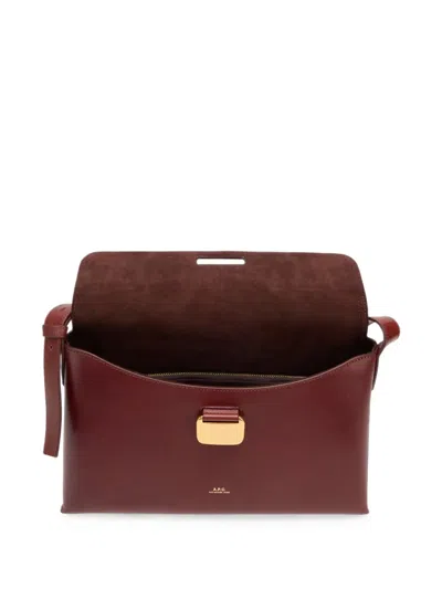 A.p.c. Medium Simone Leather Shoulder Bag In Red