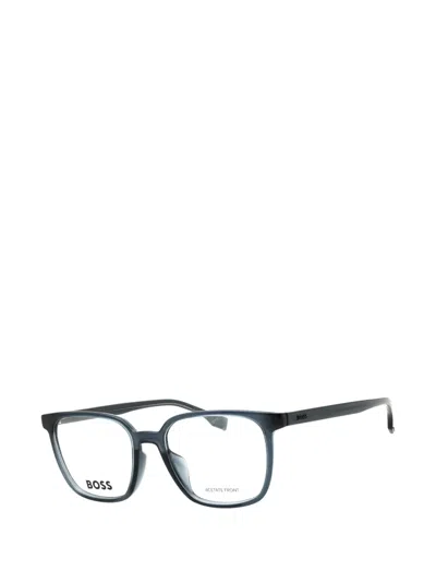Hugo Boss Rectangle-frame Glasses In Blue