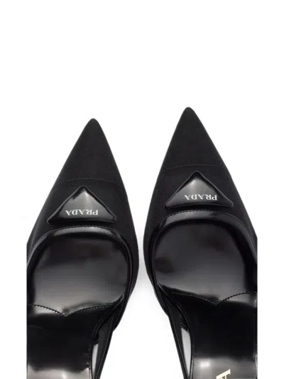 Prada Mesh Fabric Slingback Pumps In Multi