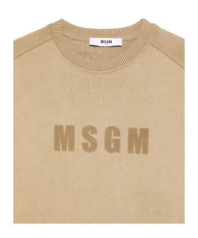 Msgm Crew-neck Sweatshirt In Neutral