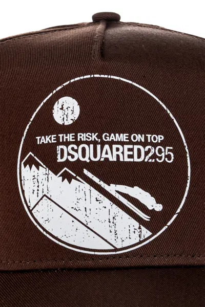 Dsquared2 Logo Hat In Brown