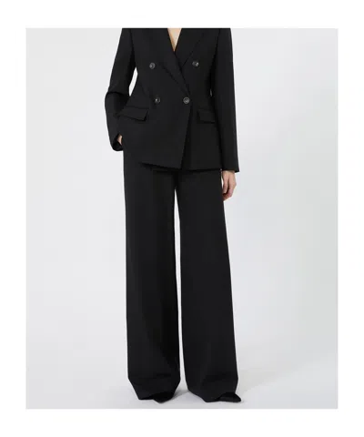 Max Mara Studio Denaro Drawstring Pants In Black