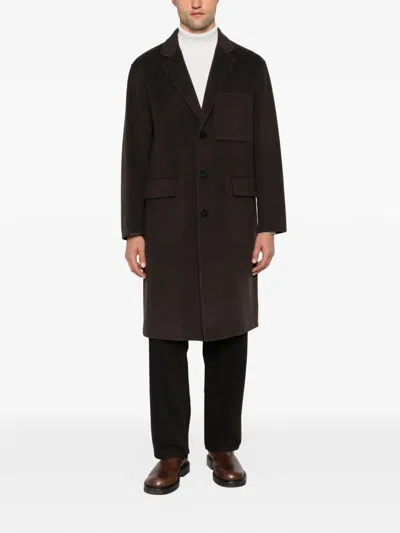Duno Single-breasted Wool Coat In Black