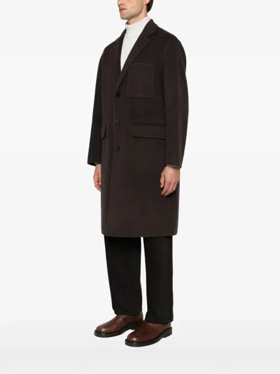 Duno Single-breasted Wool Coat In Black