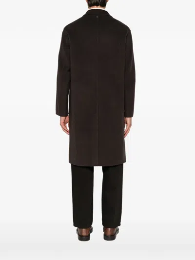 Duno Single-breasted Wool Coat In Black
