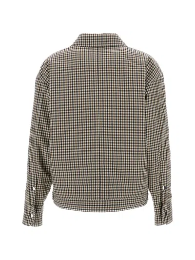 CHECK-PATTERN ZIP-UP JACKET