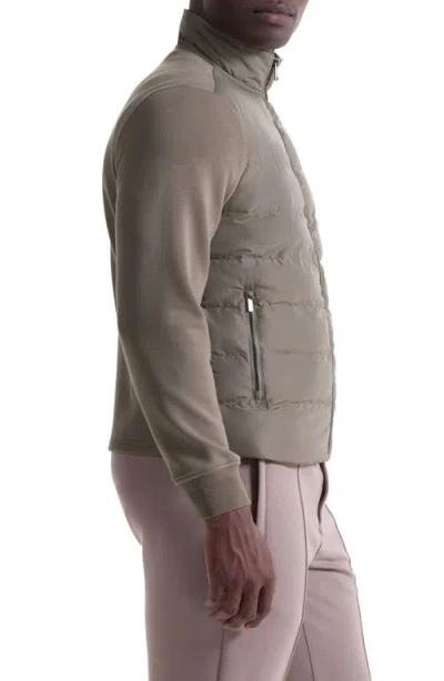 Bugatchi Soft Touch Quilted Zip-up Bomber Jacket In Walnut