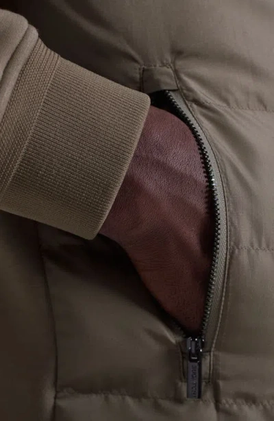 Bugatchi Soft Touch Quilted Zip-up Bomber Jacket In Walnut