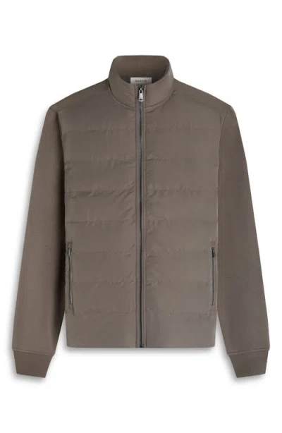 Bugatchi Soft Touch Quilted Zip-up Bomber Jacket In Walnut