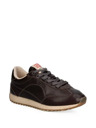 Gant Leather Sneakers In Brown