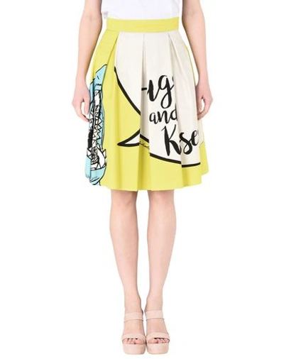 Leo Studio Design Knee Length Skirts In Yellow