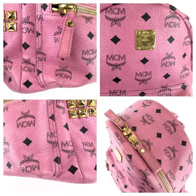 Pre-owned Mcm Pink Leather Backpack ()