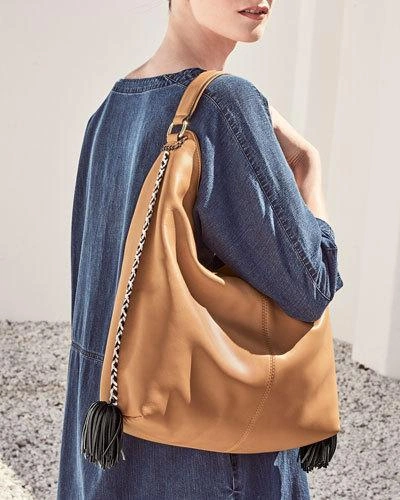 Rebecca Minkoff Chase Large Leather Hobo Bag In Neutral Pattern