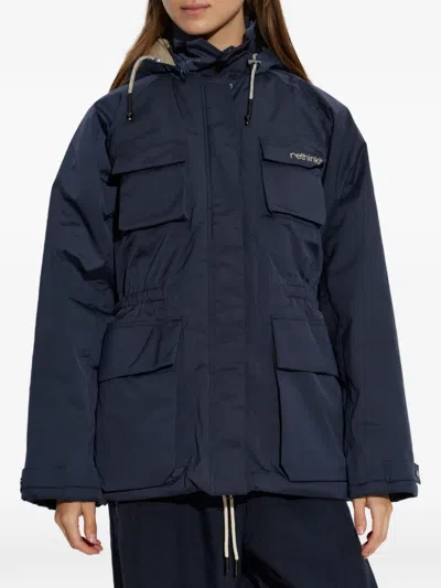 Rethinkit Studios Logo-patch Hooded Jacket In Blue