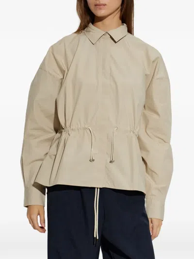 Rethinkit Studios Drawstring Cotton Shirt In Neutral