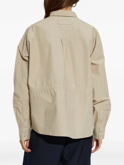 Rethinkit Studios Drawstring Cotton Shirt In Neutral