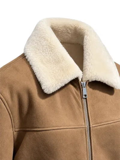 Poche Paris Shearling-collar Zip-up Jacket In Multi