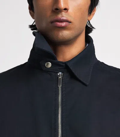 System Cotton Check-lining Bomber Jacket In Blue