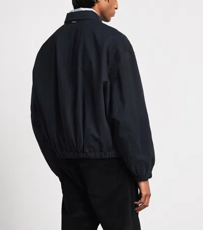 System Cotton Check-lining Bomber Jacket In Blue