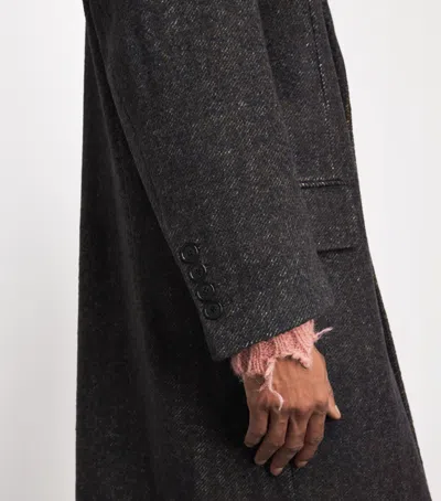 System Wool Single-breasted Overcoat In Blue