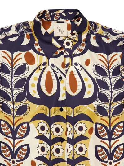 Paula Printed Silk Top In Multi