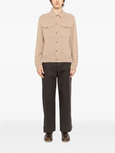 Lardini Button-up Wool Jacket In Neutral