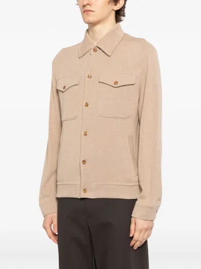 Lardini Button-up Wool Jacket In Neutral