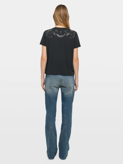 Zadig & Voltaire Strass-embellished Alys T-shirt In Black