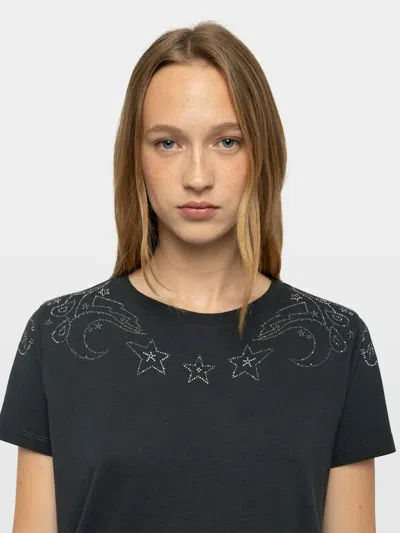 Zadig & Voltaire Strass-embellished Alys T-shirt In Black