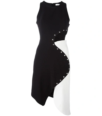 Shop Mugler Black &white Midi Dress In Black/white