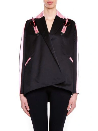 Shop Valentino Embroidered Jacket In Damas Nero|nero