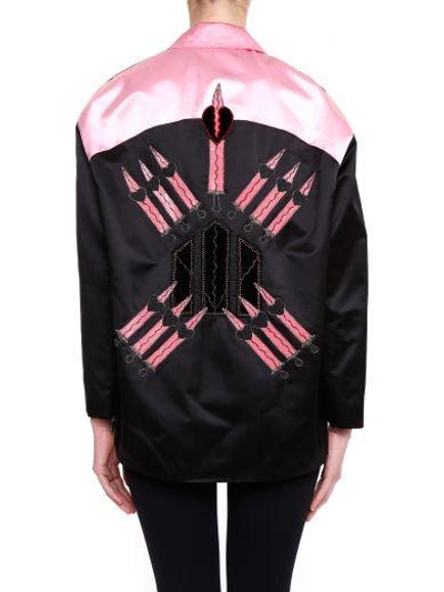 Shop Valentino Embroidered Jacket In Damas Nero|nero
